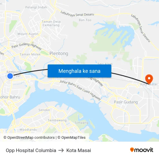 Opp Hospital Columbia to Kota Masai map