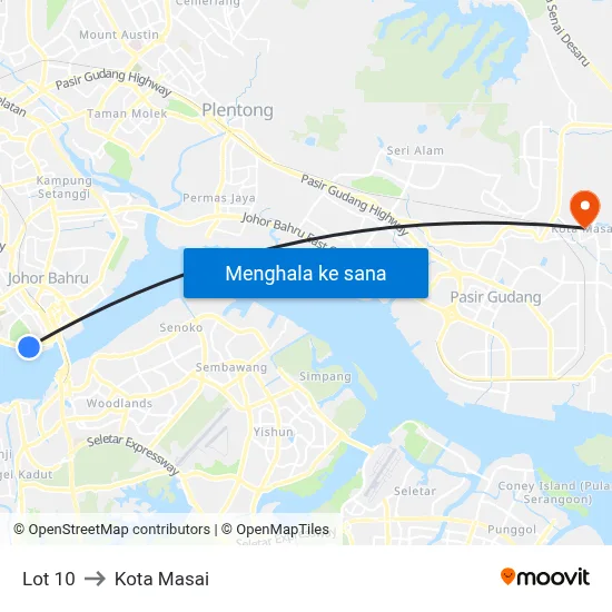 Lot 10 to Kota Masai map
