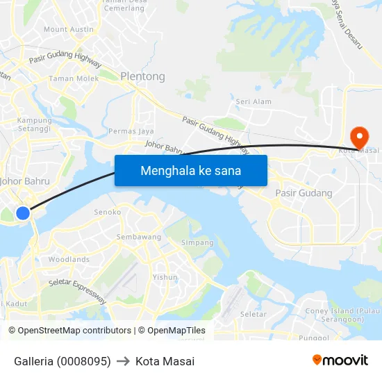 Galleria (0008095) to Kota Masai map