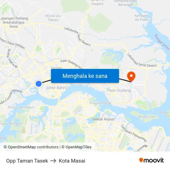 Opp Taman Tasek to Kota Masai map