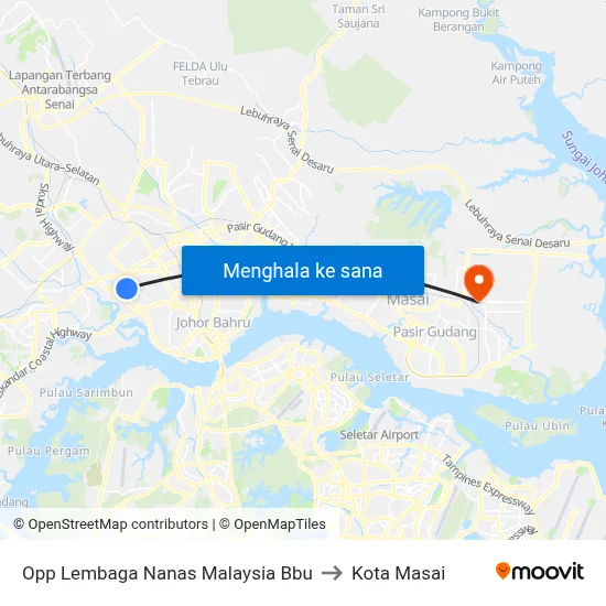 Opp Lembaga Nanas Malaysia Bbu to Kota Masai map