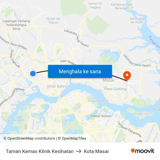 Taman Kemas Klinik Kesihatan to Kota Masai map
