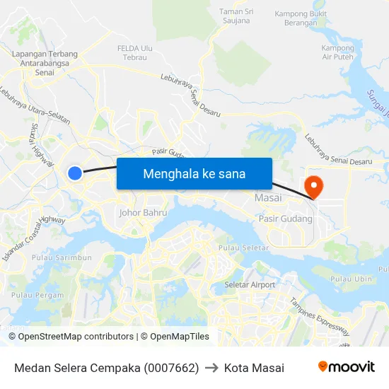 Medan Selera Cempaka (0007662) to Kota Masai map
