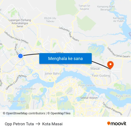 Opp Petron Tuta to Kota Masai map