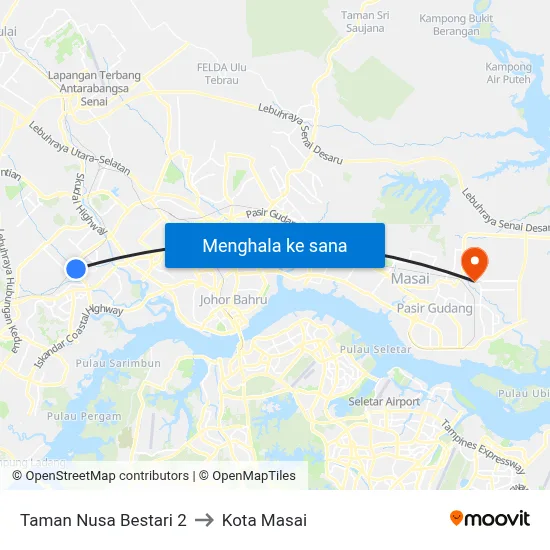 Taman Nusa Bestari 2 to Kota Masai map