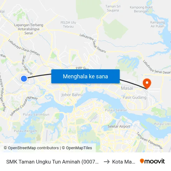 SMK Taman Ungku Tun Aminah (0007601) to Kota Masai map
