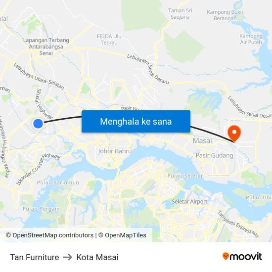 Tan Furniture to Kota Masai map