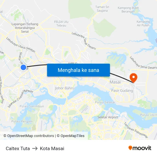 Caltex Tuta to Kota Masai map