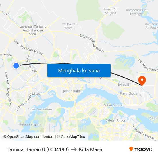 Terminal Taman U (0004199) to Kota Masai map