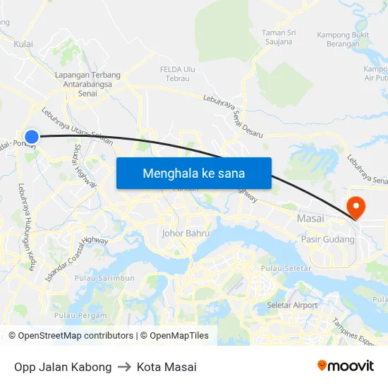 Opp Jalan Kabong to Kota Masai map