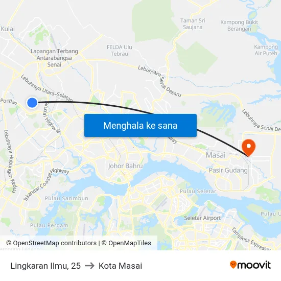 Lingkaran Ilmu, 25 to Kota Masai map