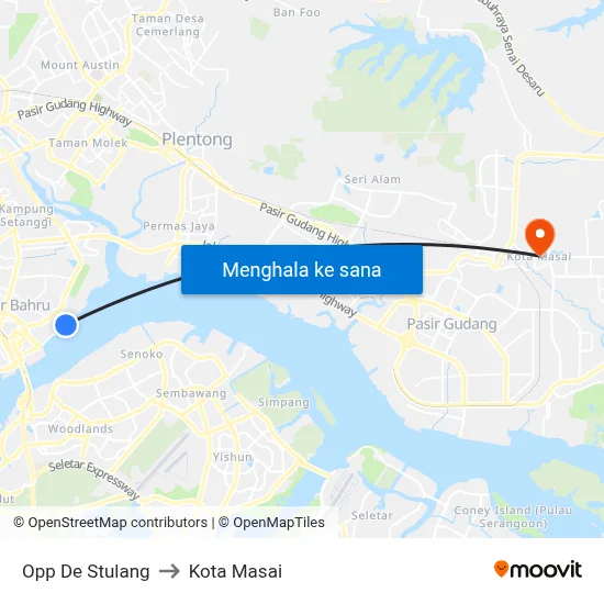 Opp De Stulang to Kota Masai map