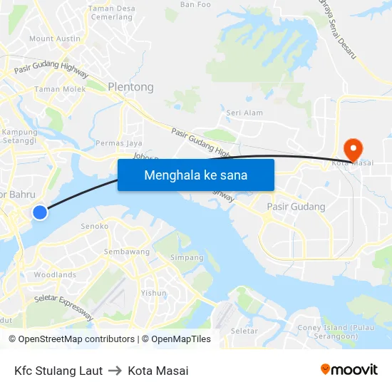 Kfc Stulang Laut to Kota Masai map