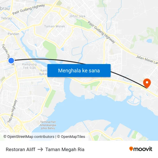 Restoran Aliff to Taman Megah Ria map