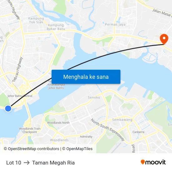 Lot 10 to Taman Megah Ria map