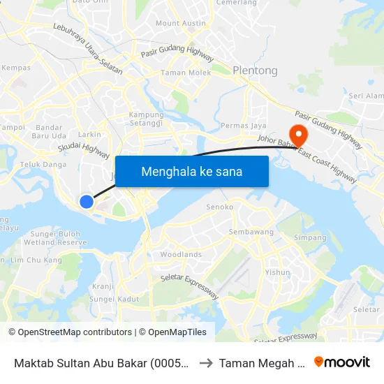 Maktab Sultan Abu Bakar (0005494) to Taman Megah Ria map