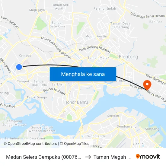 Medan Selera Cempaka (0007662) to Taman Megah Ria map