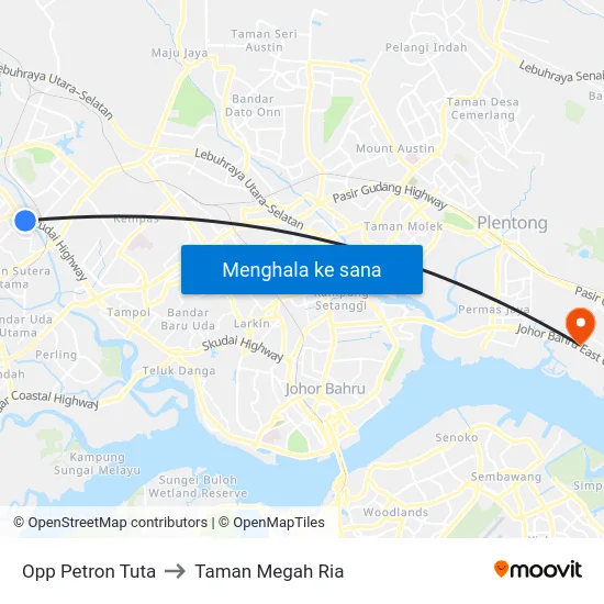Opp Petron Tuta to Taman Megah Ria map