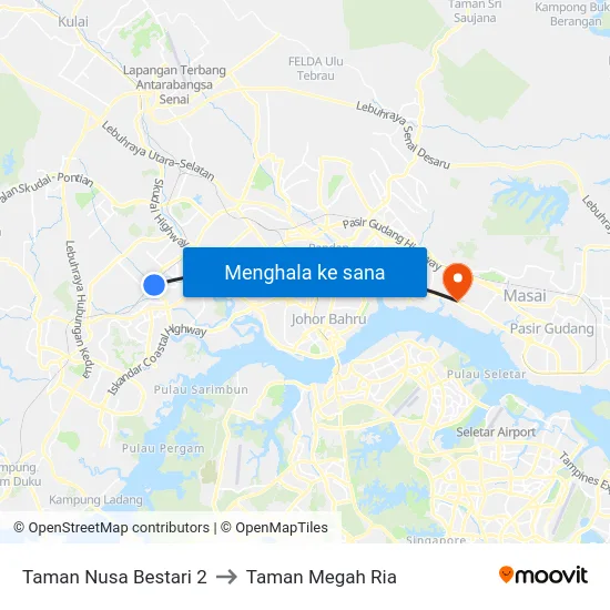 Taman Nusa Bestari 2 to Taman Megah Ria map