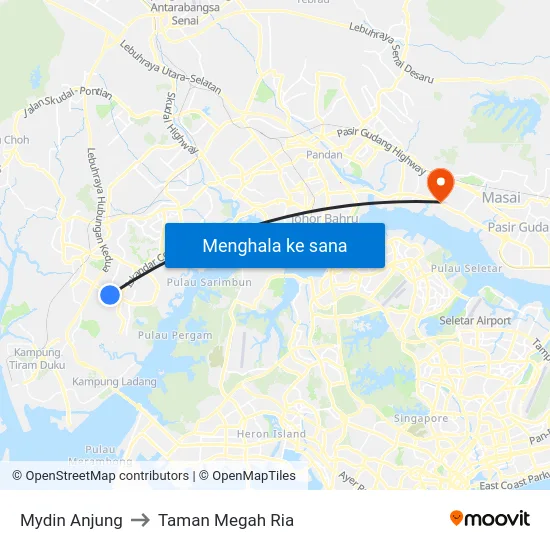Mydin Anjung to Taman Megah Ria map