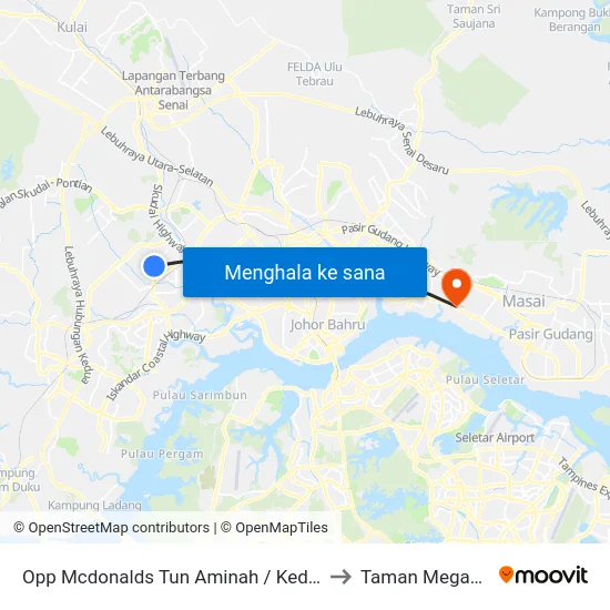Opp Mcdonalds Tun Aminah / Kedai Buah to Taman Megah Ria map