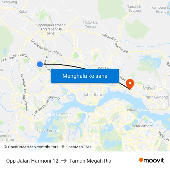 Opp Jalan Harmoni 12 to Taman Megah Ria map
