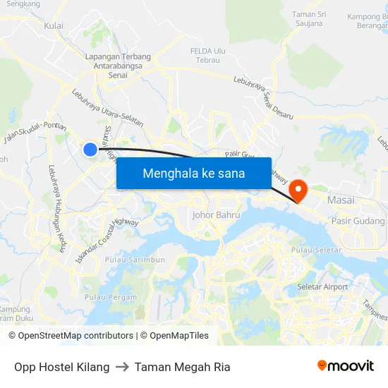 Opp Hostel Kilang to Taman Megah Ria map