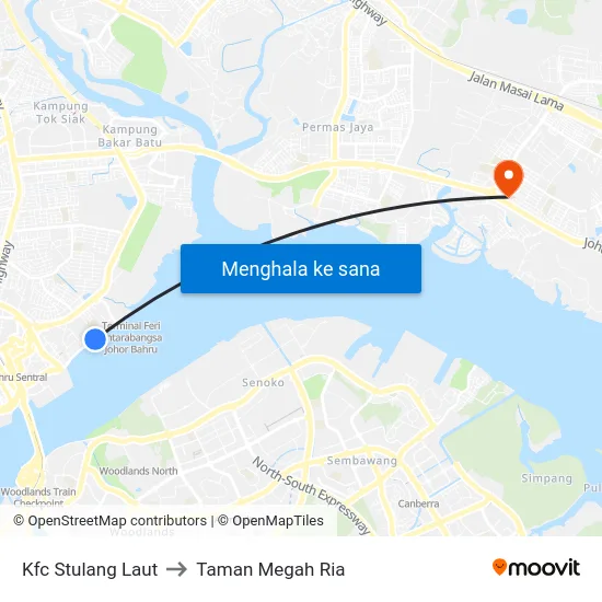 Kfc Stulang Laut to Taman Megah Ria map