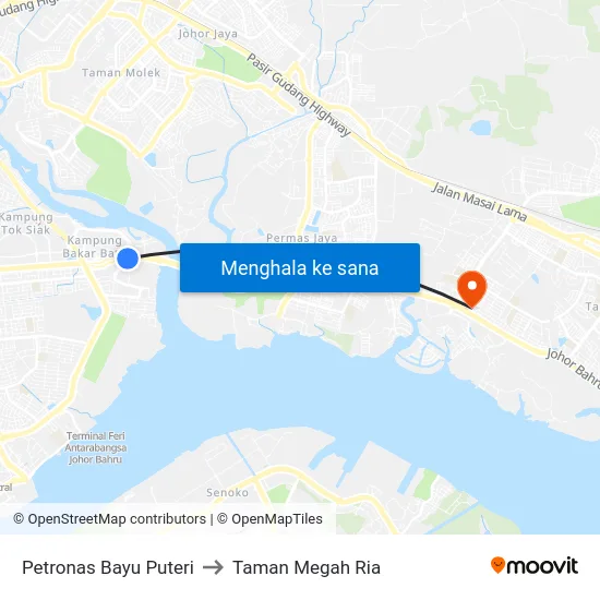 Petronas Bayu Puteri to Taman Megah Ria map