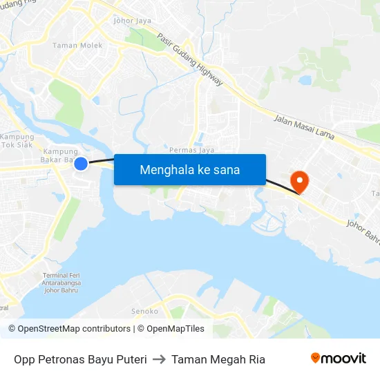 Opp Petronas Bayu Puteri to Taman Megah Ria map