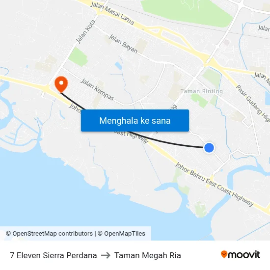 7 Eleven Sierra Perdana to Taman Megah Ria map