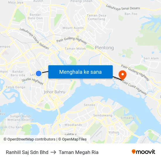 Ranhill Saj Sdn Bhd to Taman Megah Ria map