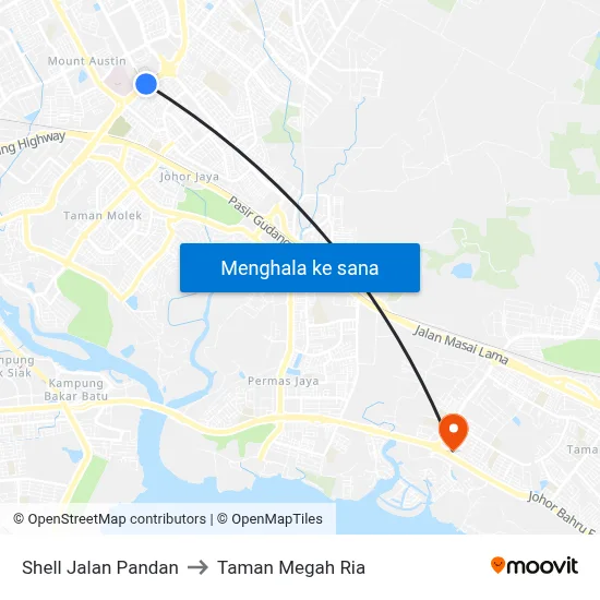 Shell Jalan Pandan to Taman Megah Ria map