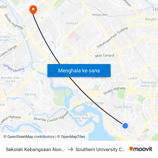 Sekolah Kebangsaan Nong Chik to Southern University College map