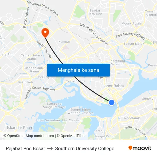 Pejabat Pos Besar to Southern University College map