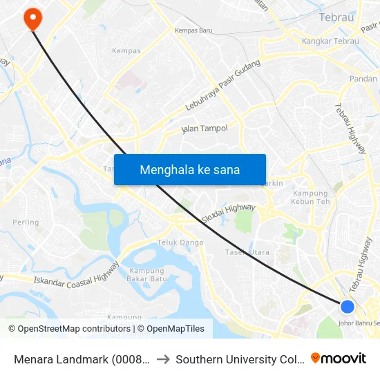 Menara Landmark (0008096) to Southern University College map
