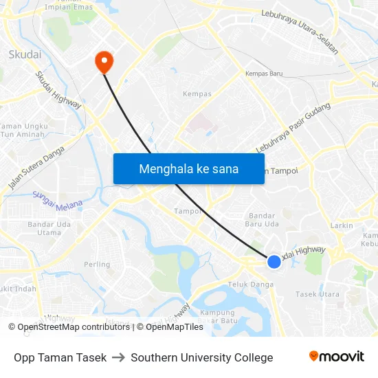Opp Taman Tasek to Southern University College map