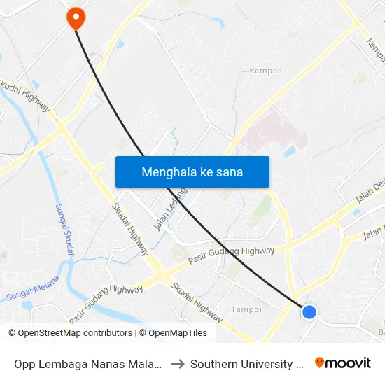 Opp Lembaga Nanas Malaysia Bbu to Southern University College map