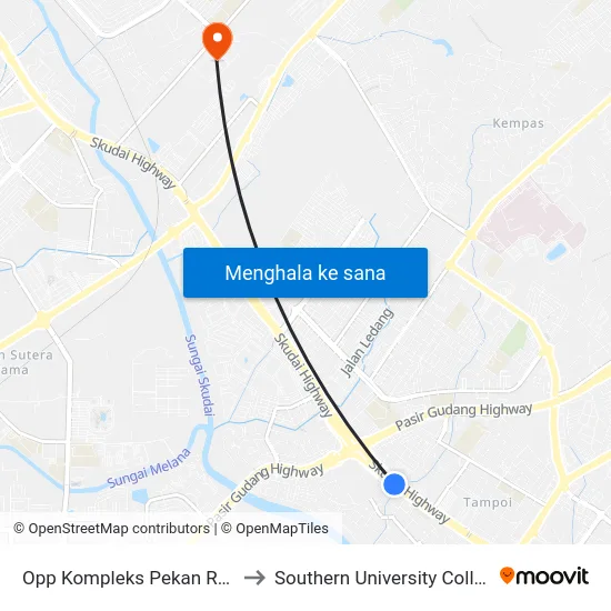 Opp Kompleks Pekan Rabu to Southern University College map