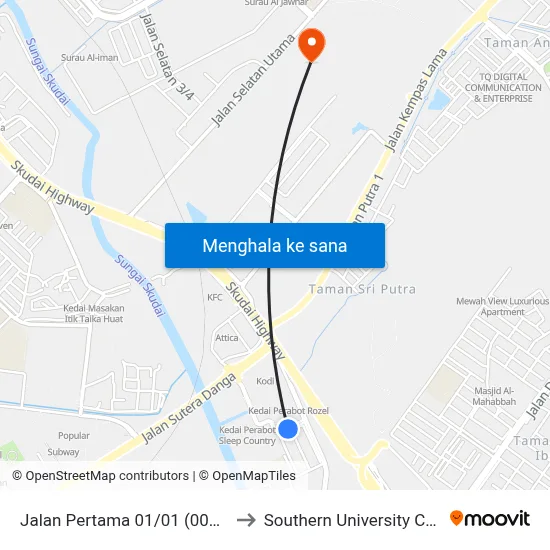 Jalan Pertama 01/01 (0008048) to Southern University College map