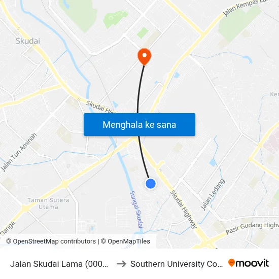 Jalan Skudai Lama (0007747) to Southern University College map