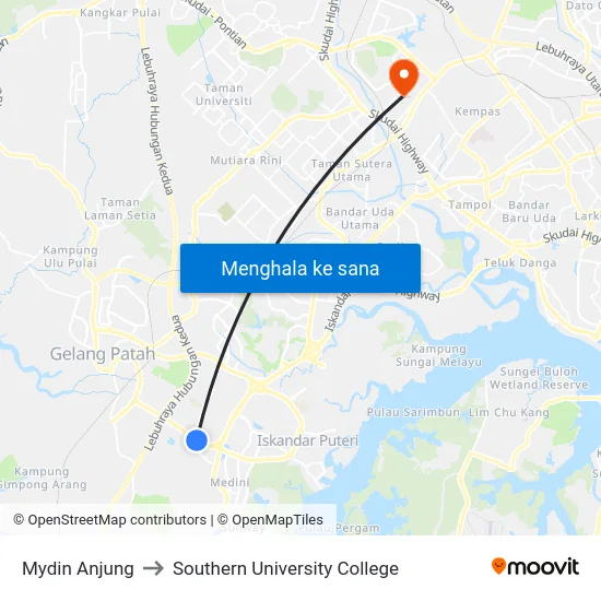 Mydin Anjung to Southern University College map