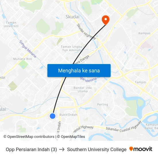Opp Persiaran Indah (3) to Southern University College map