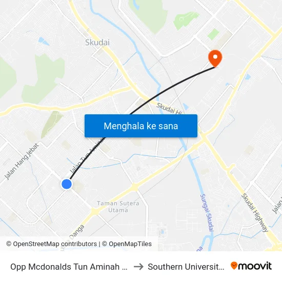 Opp Mcdonalds Tun Aminah / Kedai Buah to Southern University College map
