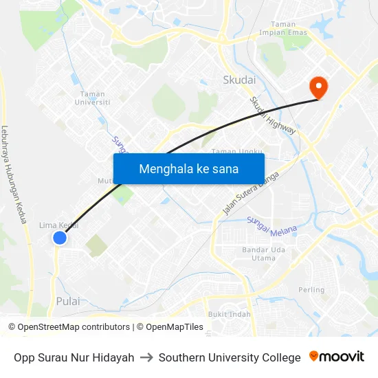 Opp Surau Nur Hidayah to Southern University College map