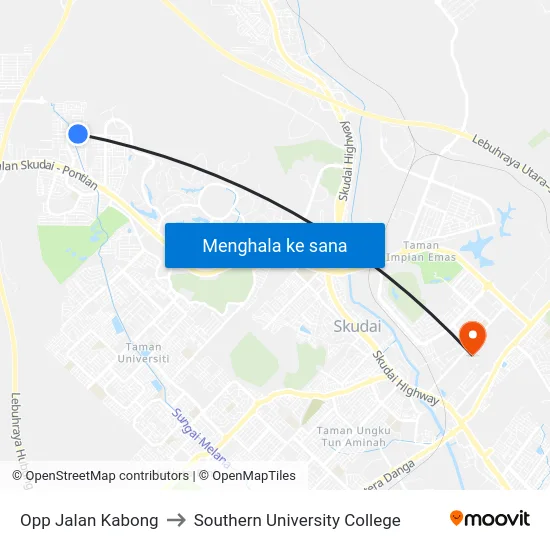 Opp Jalan Kabong to Southern University College map