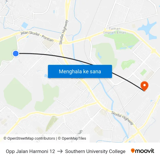 Opp Jalan Harmoni 12 to Southern University College map