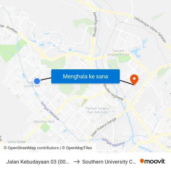 Jalan Kebudayaan 03 (0004366) to Southern University College map