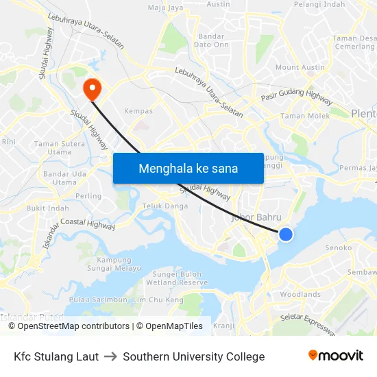 Kfc Stulang Laut to Southern University College map