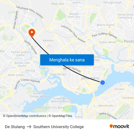 De Stulang to Southern University College map
